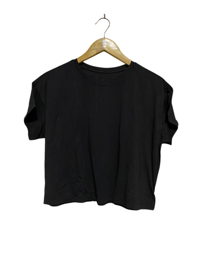 CRZ YOGA |L| BUST 21| B29| PREMIUM BLACK BOXY CROP TEE