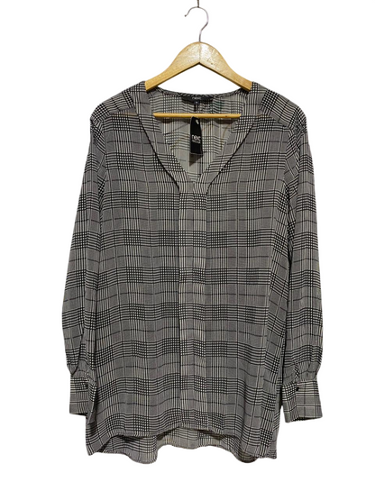 NEXT |XL| BUST 21| B29| BLACK & WHITE GLEN PLAID LONG SLEEVE BLOUSE