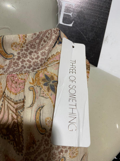 THREE OF SOME THING |XL| BUST 22| B29| PREMIUM METALLIC THREAD PAISLEY HALTER NECK MAXI DRESS