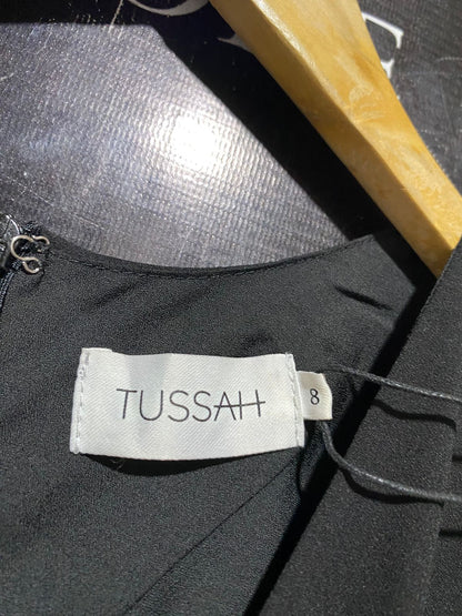 TUSSAH |S| BUST 15| B29| CLASSIC BLACK RUFFLE SLEEVE MAXI DRESS