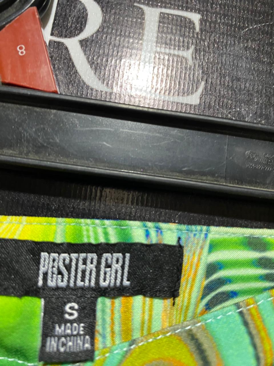 POSTER GRL |S| WAIST 26| B29| MULTICOLOR MARBLE SWIRL PRINT FLARED TROUSERS