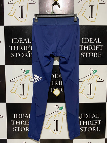 ADIDAS |S| WAIST 25| B29| PREMIUM DEEP BLUE HIGH-WAISTED ATHLETIC LEGGINGS WITH SIDE POCKETS