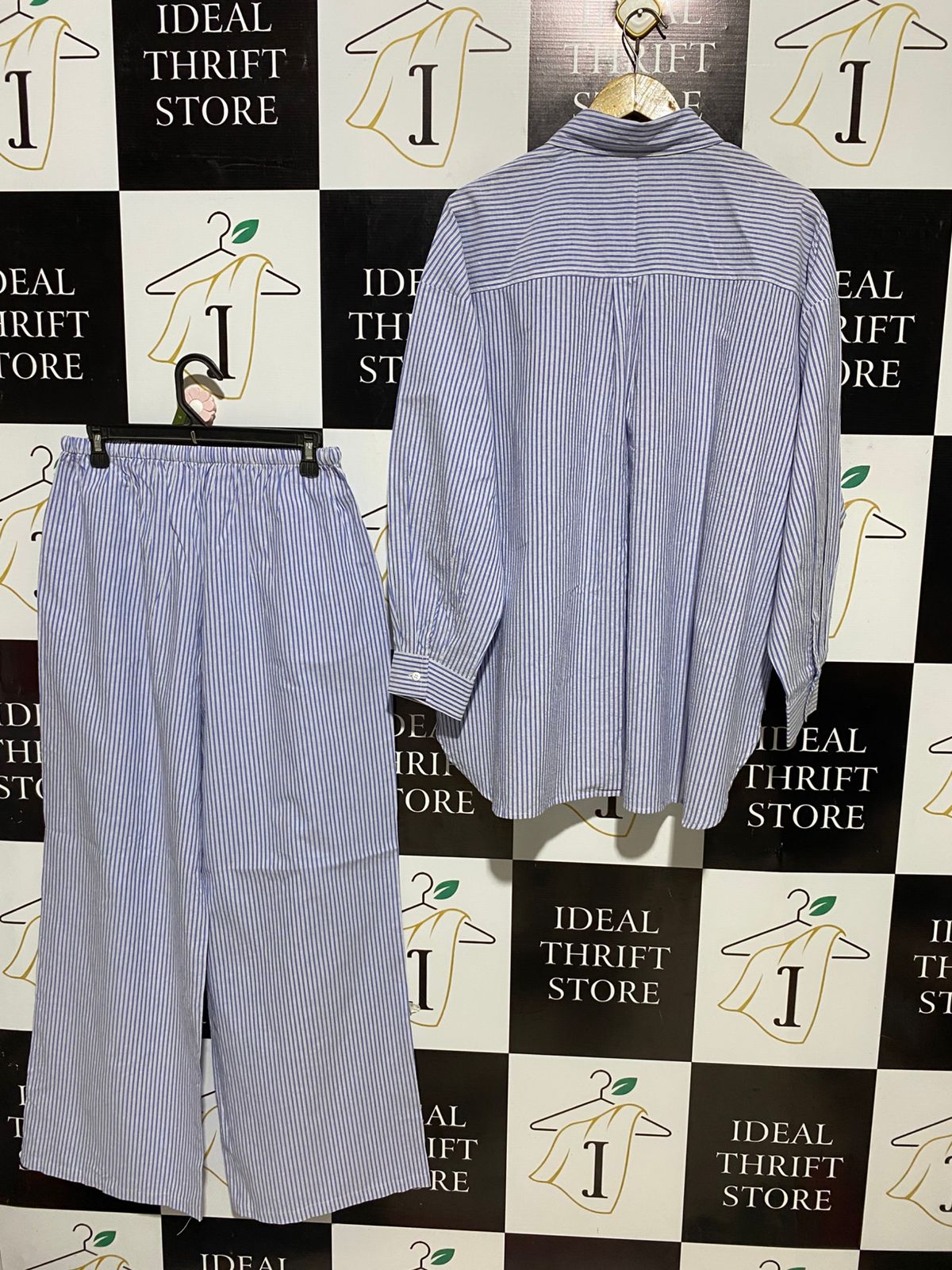 ALLY |M| B29| STRIPED BUTTON-DOWN SHIRT AND TROUSER CO-ORD SET