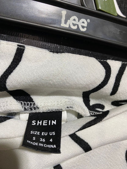 SHEIN |M| WAIST 28| B29| ABSTRACT LINE ART PRINT WIDE-LEG TROUSER