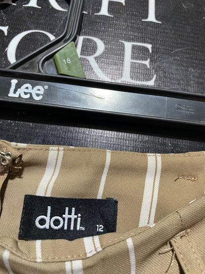 DOTTI |L| WAIST 32| B29| PREMIUM BEIGE VERTICAL STRIPED WIDE-LEG TROUSERS