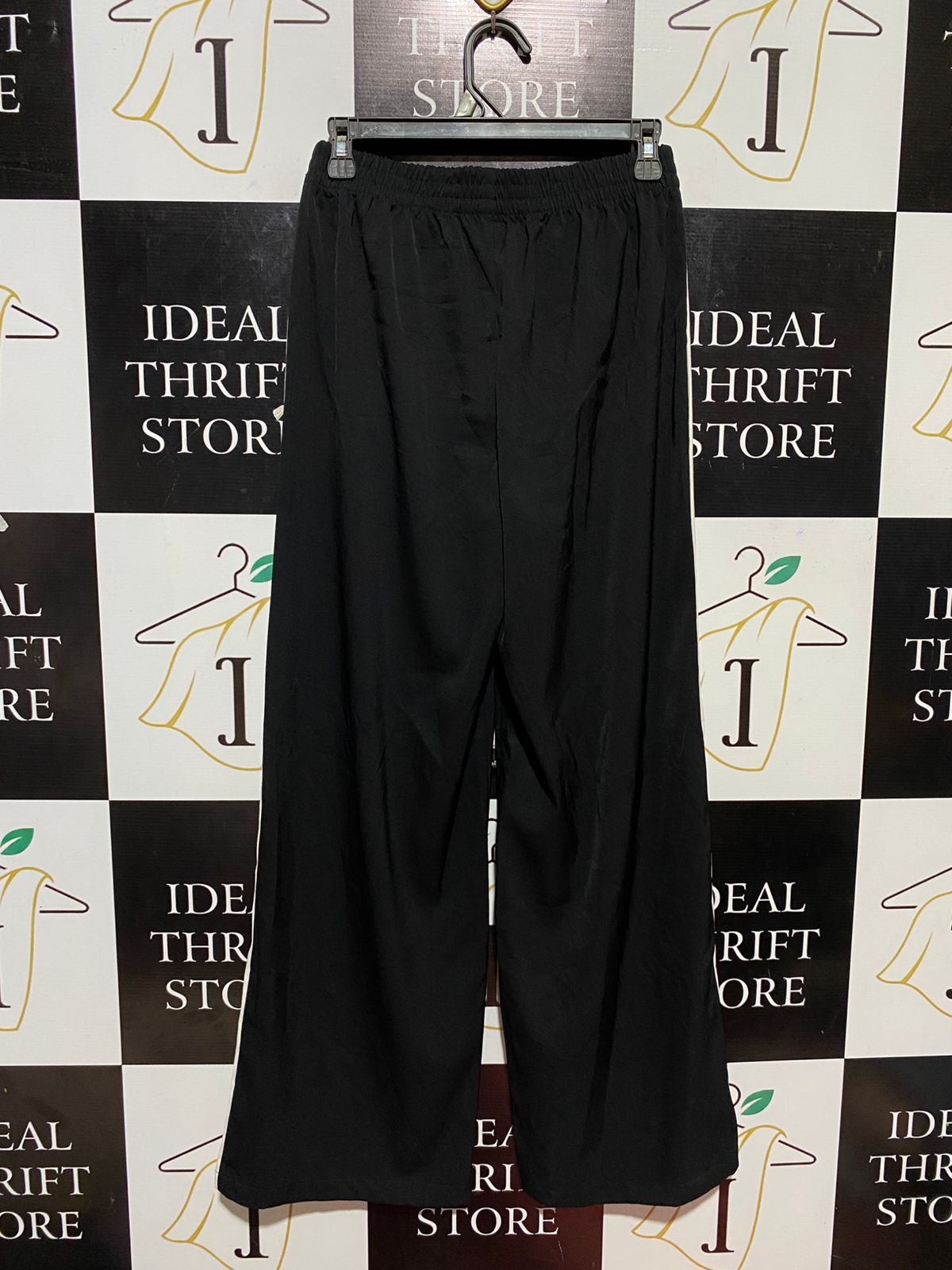 ANKO |S| WAIST 26| B29| PREMIUM BLACK WIDE-LEG TROUSERS WITH WHITE SIDE STRIPES