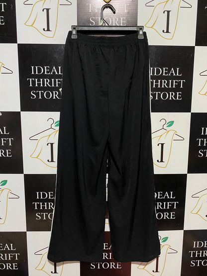 ANKO |S| WAIST 26| B29| PREMIUM BLACK WIDE-LEG TROUSERS WITH WHITE SIDE STRIPES