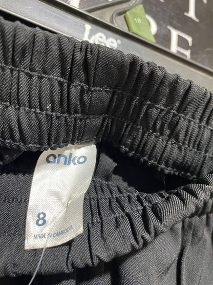 ANKO |S| WAIST 26| B29| PREMIUM BLACK WIDE-LEG TROUSERS WITH WHITE SIDE STRIPES