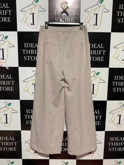 CALLI |L| WAIST 30| B29| PREMIUM BEIGE HIGH-WAISTED WIDE-LEG TROUSERS