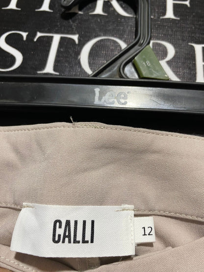 CALLI |L| WAIST 30| B29| PREMIUM BEIGE HIGH-WAISTED WIDE-LEG TROUSERS