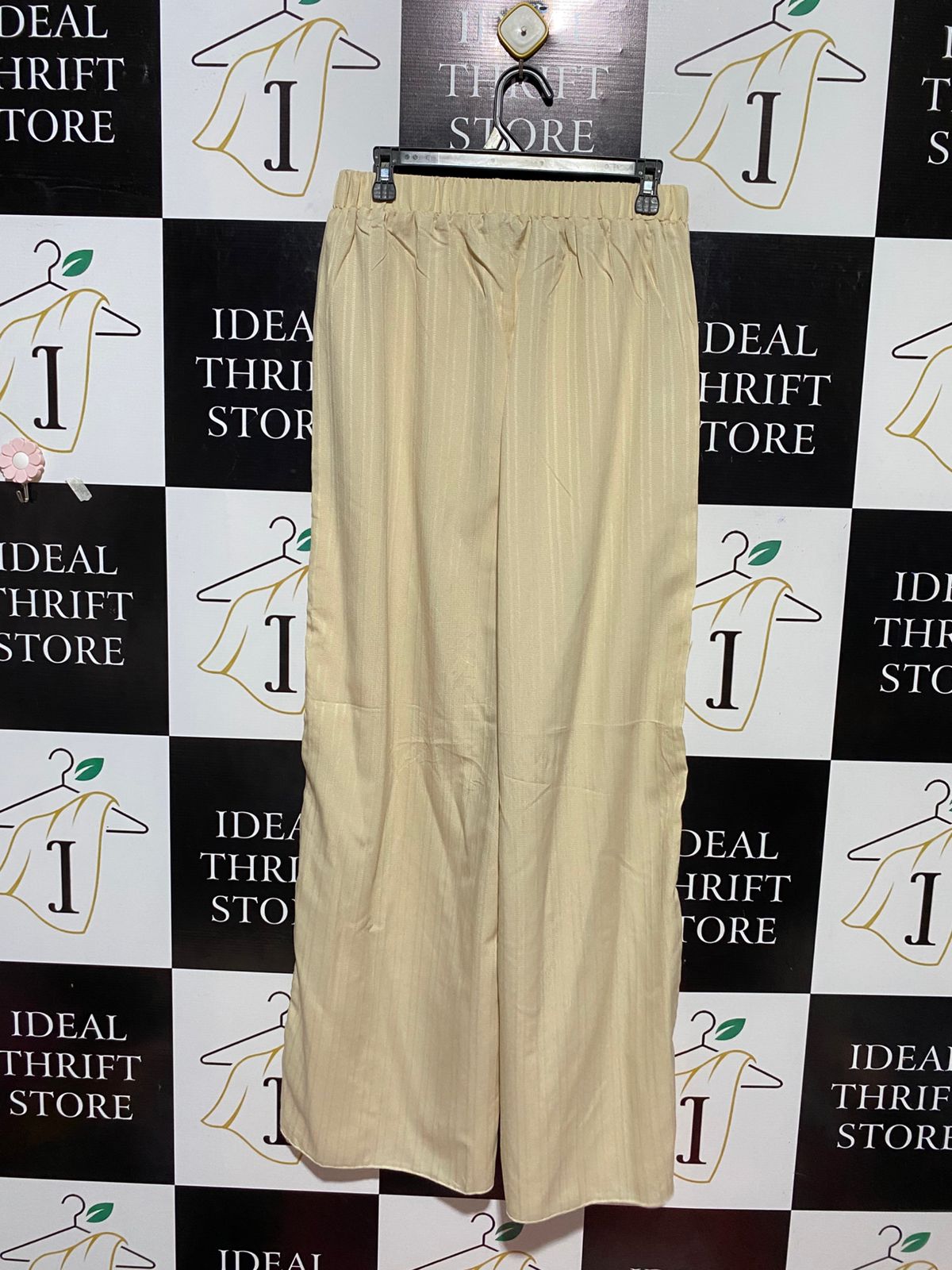 SHEIN |L| WAIST 29| B29| PREMIUM CREAM LIGHTWEIGHT WIDE-LEG TROUSERS