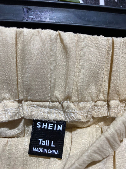 SHEIN |L| WAIST 29| B29| PREMIUM CREAM LIGHTWEIGHT WIDE-LEG TROUSERS