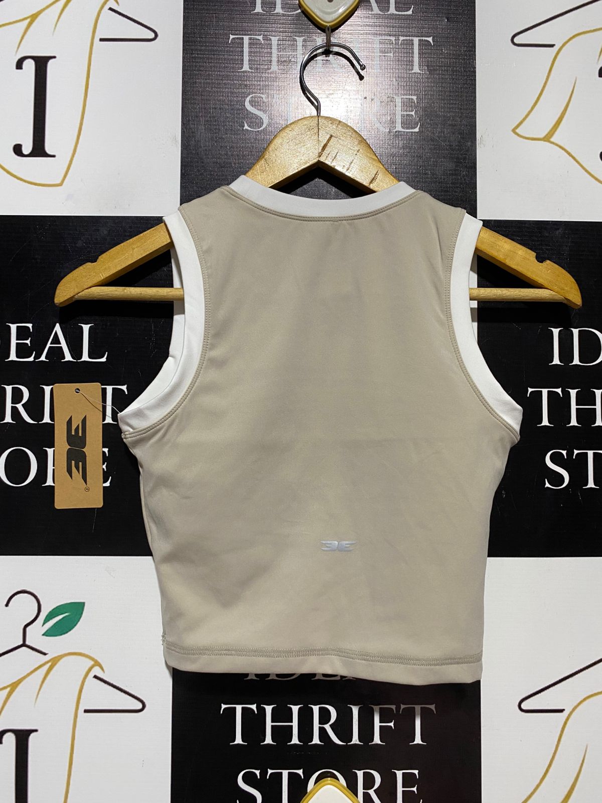 ELITE ELEVEN |M| BUST 14| B29| PREMIUM ATHLETIC BEIGE AND WHITE DOUBLE-LAYER TANK TOP