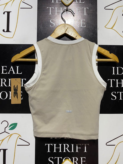 ELITE ELEVEN |M| BUST 14| B29| PREMIUM ATHLETIC BEIGE AND WHITE DOUBLE-LAYER TANK TOP