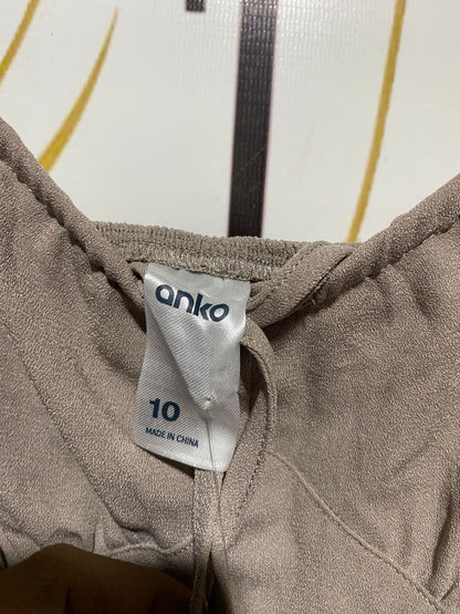 ANKO |S| BUST 14| B29| DESIGN NUDE BEIGE LONG BLOUSE CROP TOP WITH PUFF SLEEVES