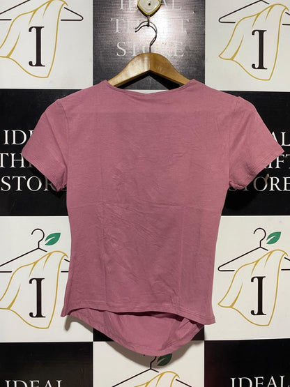 ANKO |S| BUST 15| B29| MAUVE PINK RUFFLED SIDE-RUCHE SHORT SLEEVE CASUAL TOP