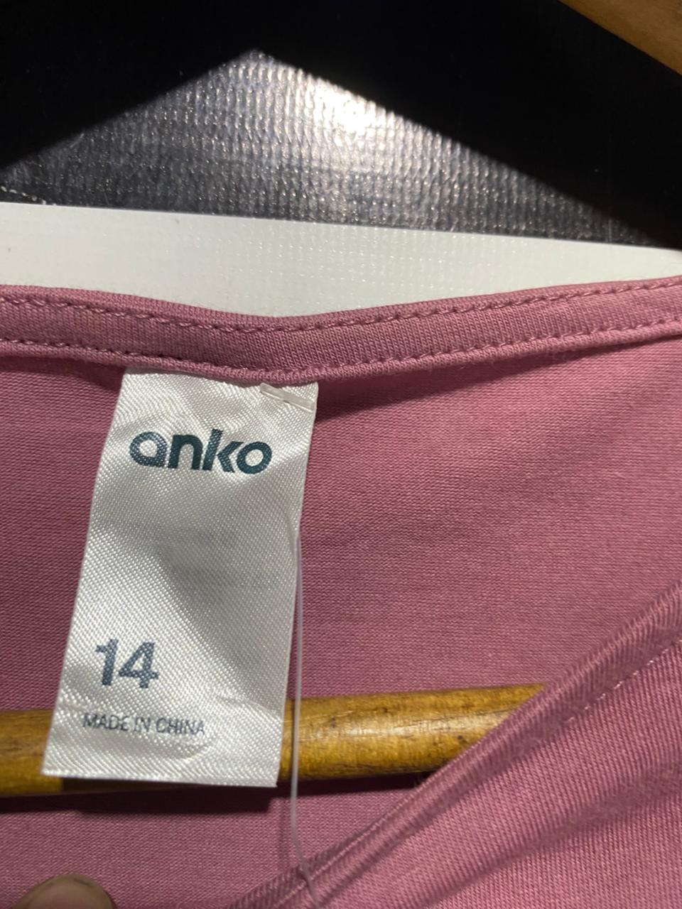 ANKO |S| BUST 15| B29| MAUVE PINK RUFFLED SIDE-RUCHE SHORT SLEEVE CASUAL TOP