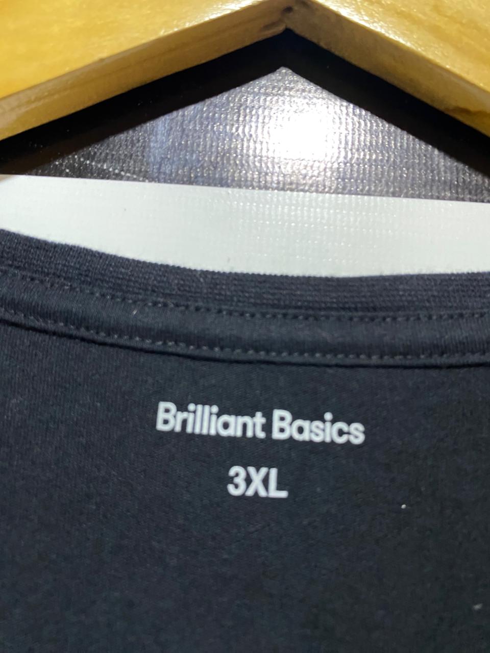 BRILLIANT BASICS |XL| BUST 23| B29| BLACK V-NECK CLASSIC CASUAL TEE SHIRT