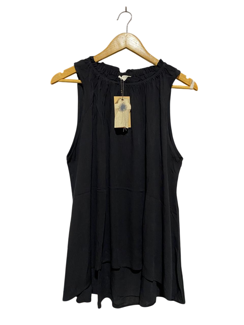 LABEL OF LOVE |M| BUST | B30| SOLID FRILLED HIGH NECK SLEEVELESS TUNIC BLOUSE