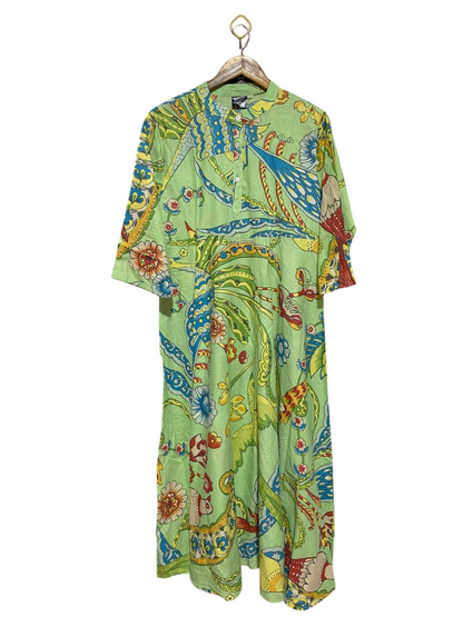 CROFTLUXE |XL| BUST 21| B30| MULTICOLOR ABSTRACT PRINT LONG CASUAL DRESS