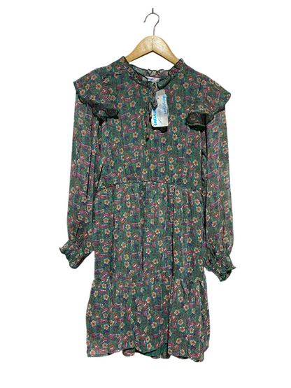VALLEY GIRL |M| BUST 17| B30| FLORAL RUFFLE LONG SLEEVE CASUAL DRESS
