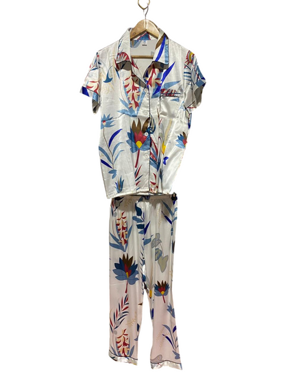 |XL| B30| PREMIUM SATIN SILK FLORAL NIGHTWEAR CO-ORD SET