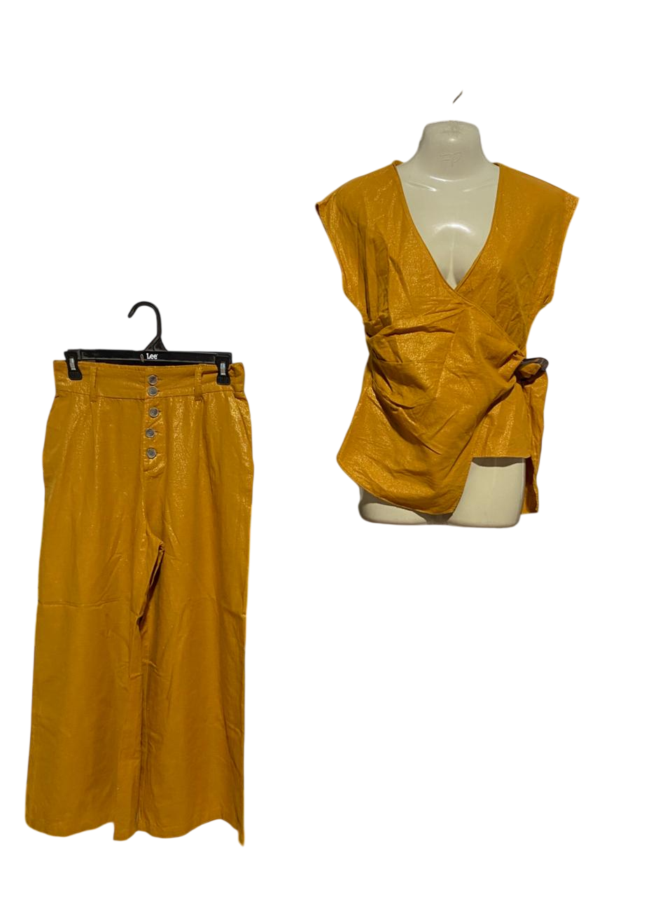 ZARA |XS| B30| MUSTARD METALLIC CO-ORD SET