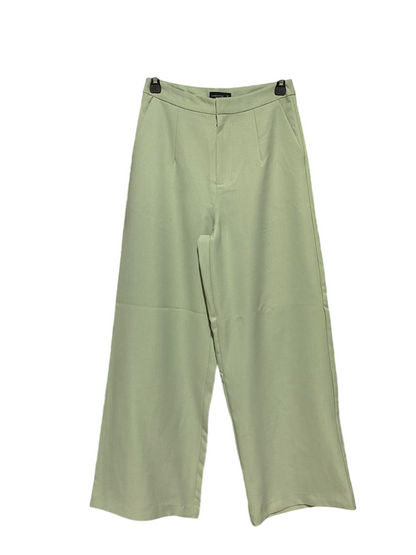 EXECUTIVE |S| WAIST 26| B30| PREMIUM HIGH-WAISTED WIDE-LEG TROUSERS IN SAGE GREEN