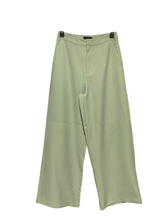 EXECUTIVE |S| WAIST 26| B30| PREMIUM HIGH-WAISTED WIDE-LEG TROUSERS IN SAGE GREEN