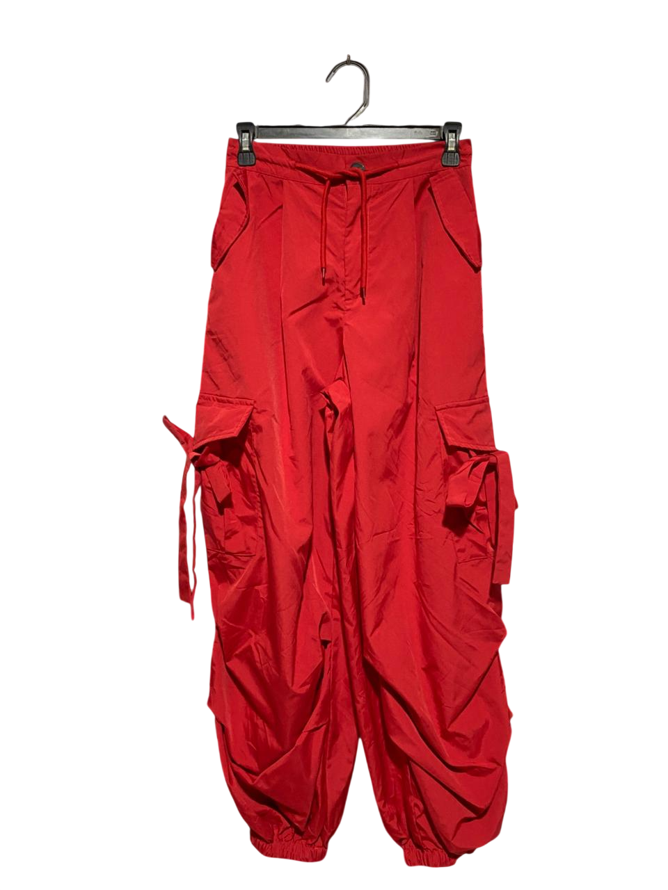 |S| WAIST 26| B30| TRENDY RED CARGO PARACHUTE PANTS FOR WOMEN