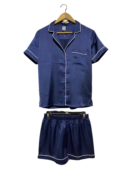 ANKO |M| B30| LUXURY NAVY BLUE SATIN NIGHT SUIT SET FOR WOMEN