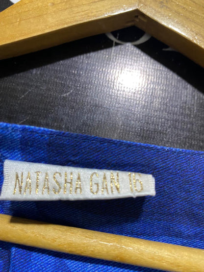 NATASHA GAN |L| BUST 19| B30| ROYAL BLUE ABSTRACT PRINT MAXI DRESS FOR WOMEN