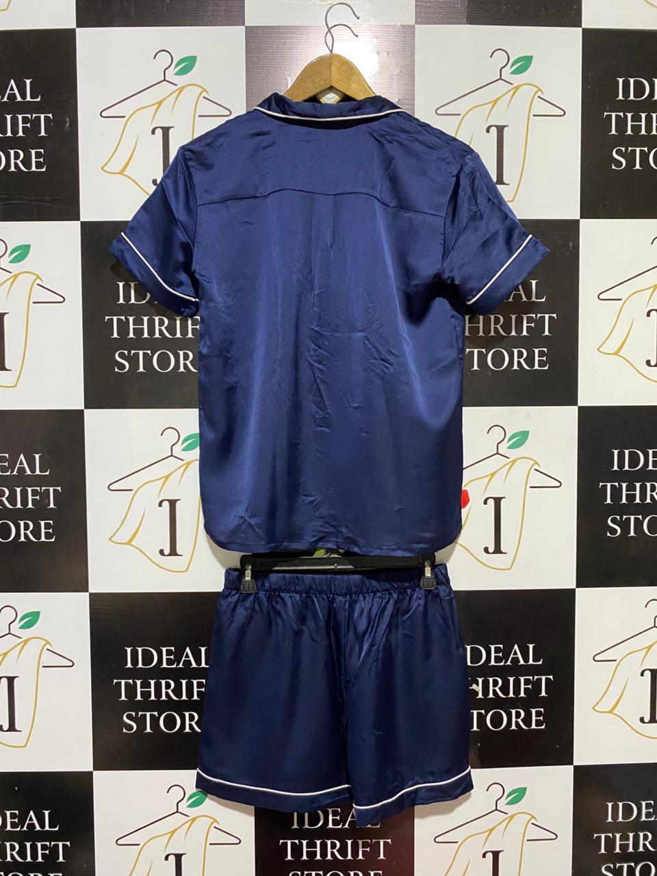 ANKO |M| B30| LUXURY NAVY BLUE SATIN NIGHT SUIT SET FOR WOMEN
