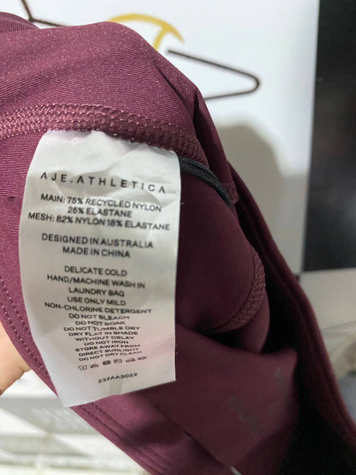 AJE ATHLETICA |XS| WAIST 24| B30| MAROON HIGH WAIST ACTIVEWEAR LEGGINGS FOR WOMEN