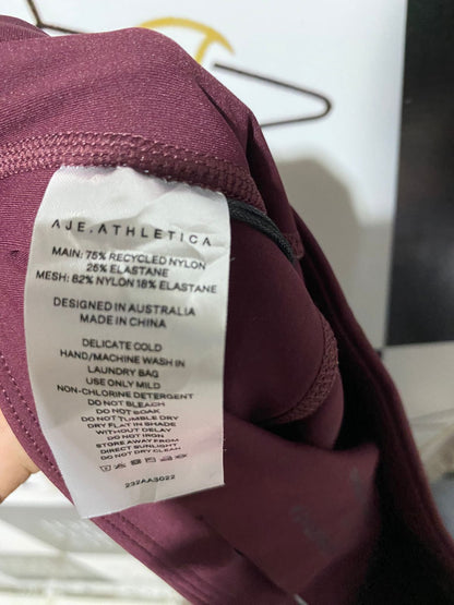 AJE ATHLETICA |XS| WAIST 24| B30| MAROON HIGH WAIST ACTIVEWEAR LEGGINGS FOR WOMEN