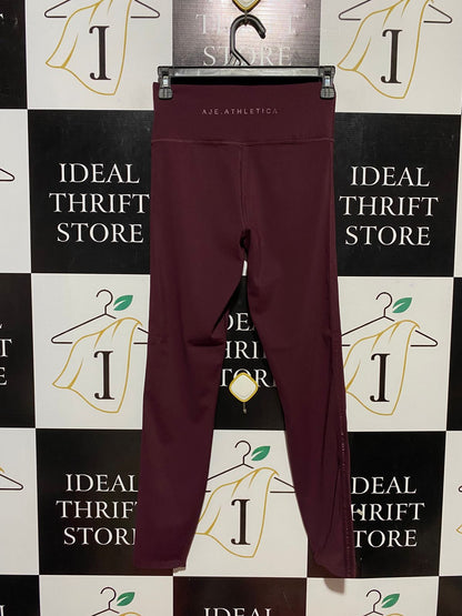 AJE ATHLETICA |XS| WAIST 24| B30| MAROON HIGH WAIST ACTIVEWEAR LEGGINGS FOR WOMEN