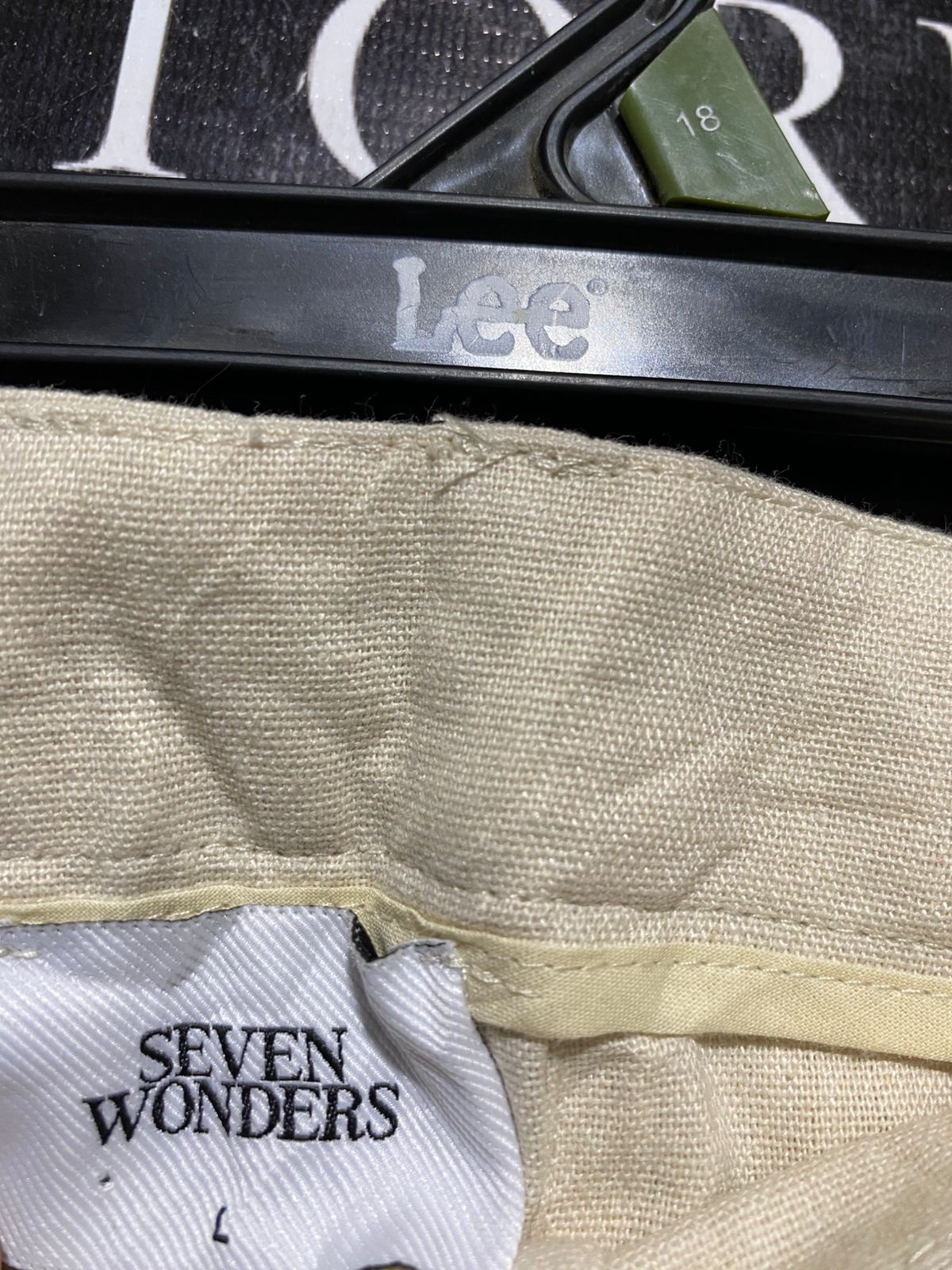 SEVEN WONDERS |L| WAIST 32| B30| ELEGANT CREAM WIDE LEG FORMAL TROUSERS FOR WOMEN
