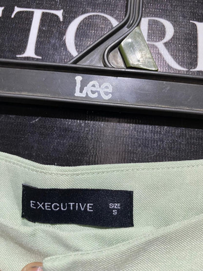 EXECUTIVE |S| WAIST 26| B30| PREMIUM HIGH-WAISTED WIDE-LEG TROUSERS IN SAGE GREEN
