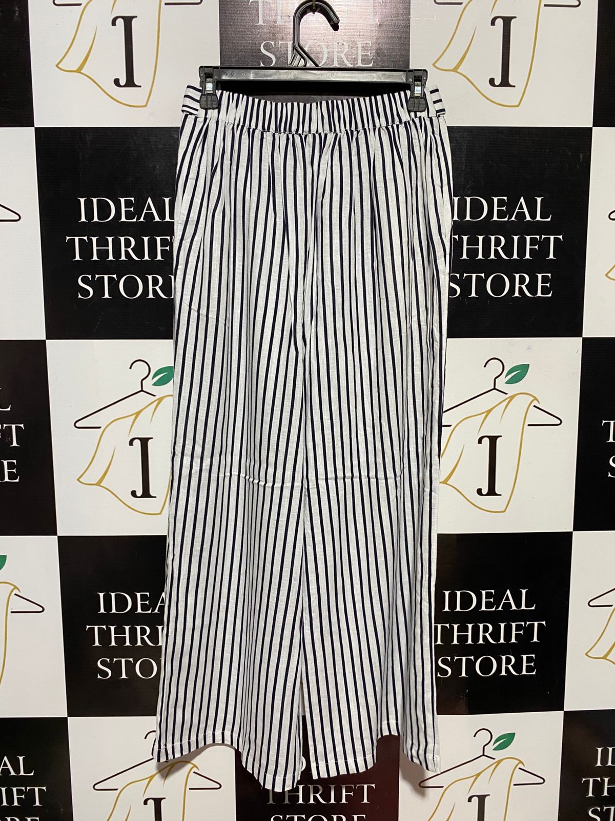 WOMAN ACTIVE |M| WAIST 28| B30| PREMIUM HIGH-WAISTED STRIPED LINEN PALAZZO PANTS
