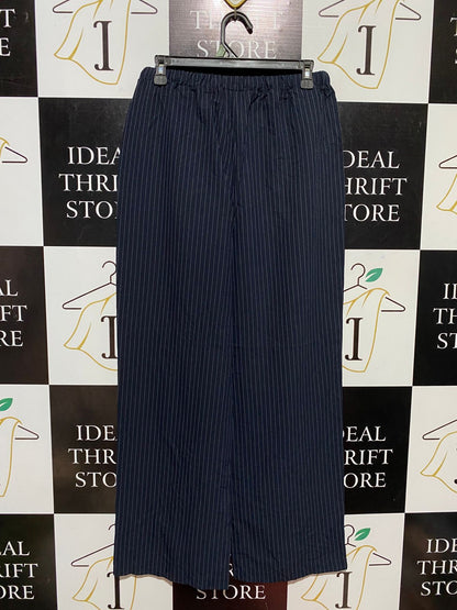SPORTS GIRL |M| WAIST 28| B30| PREMIUM HIGH-WAISTED NAVY BLUE PINSTRIPE TROUSERS