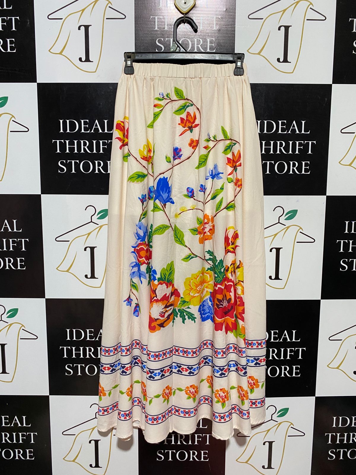 SHEIN |S| WAIST 24| B30| PREMIUM ECO-FRIENDLY COTTON FLORAL BOHO MAXI SKIRT