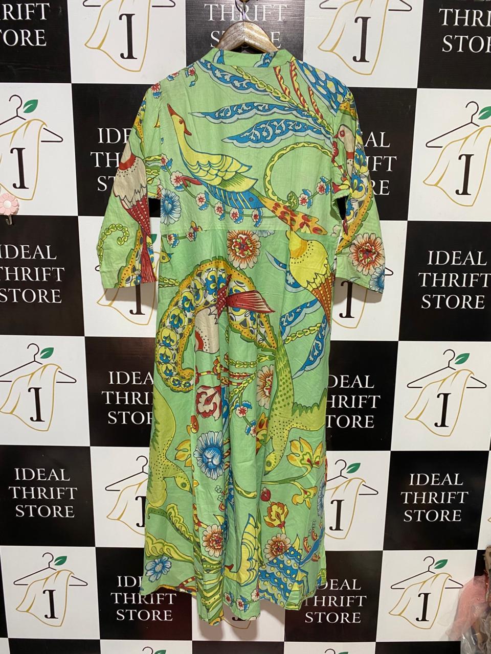 CROFTLUXE |XL| BUST 21| B30| MULTICOLOR ABSTRACT PRINT LONG CASUAL DRESS