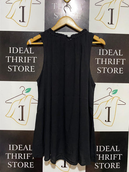 LABEL OF LOVE |M| BUST | B30| SOLID FRILLED HIGH NECK SLEEVELESS TUNIC BLOUSE