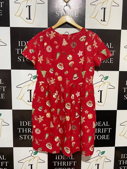 ANKO |M| BUST 18| B30| WOMEN'S CHRISTMAS HOLIDAY THEMED V-NECK BABYDOLL MINI DRESS