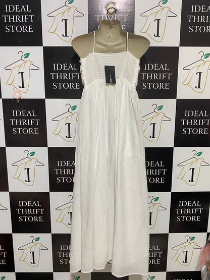 FASHION NOVA |S| BUST 15| B30| WOMEN'S WHITE HALTER NECK KEYHOLE CUTOUT MAXI DRESS
