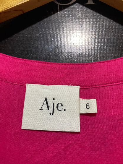 AJE |S| BUST 17| B30| WOMEN'S HOT PINK TIERED MAXI SMOCK DRESS