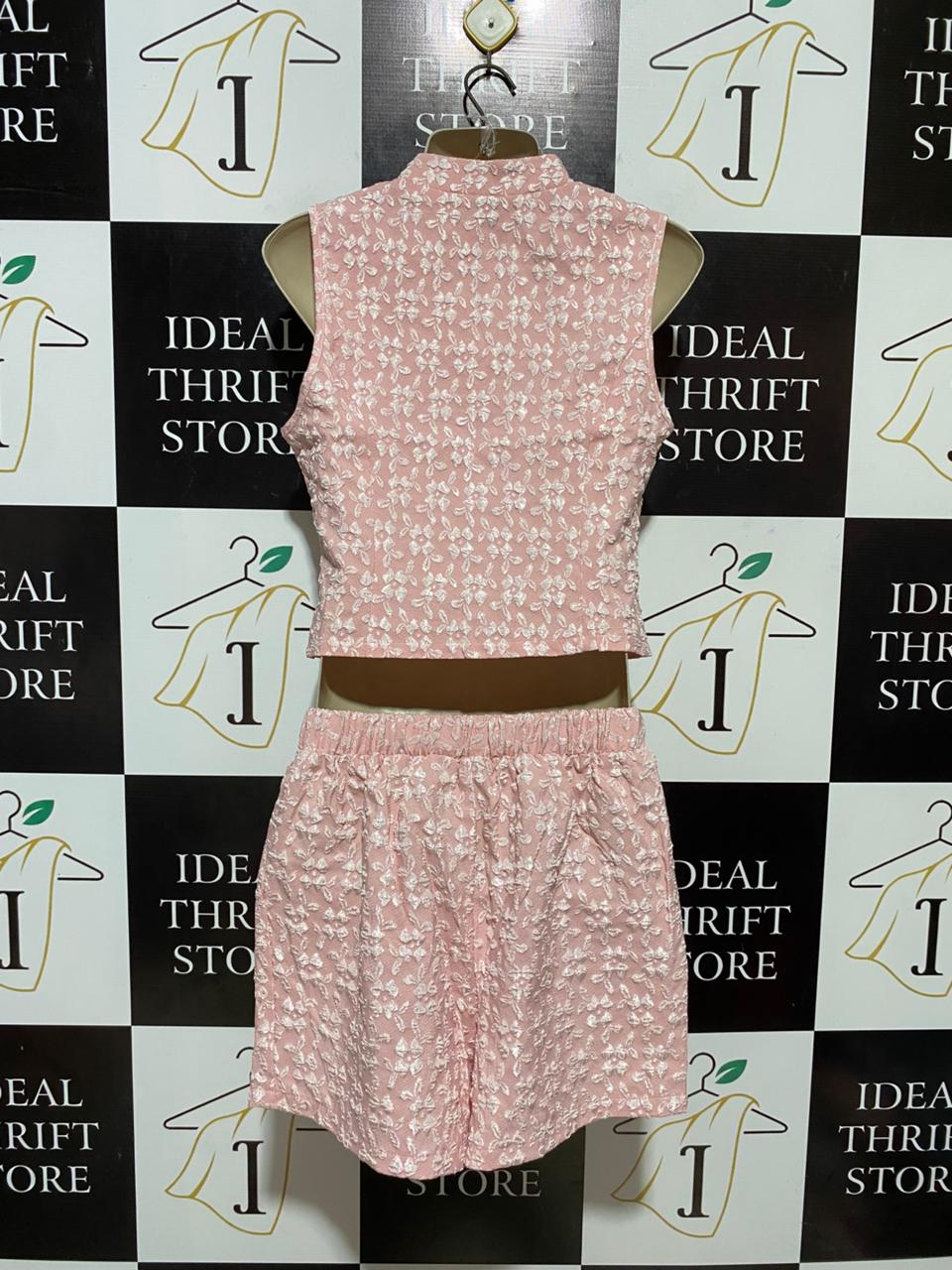 SHEIN |S| BUST 17| B30| WOMEN'S EMBROIDERED TWO-PIECE VEST AND SHORTS LOUNGE SET
