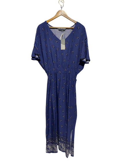 KATIES |L| BUST FREE| B30| BLUE FLORAL BOHO MAXI DRESS