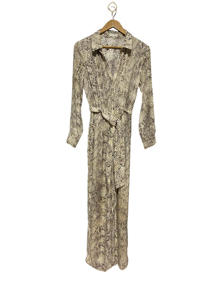 KOKAI |M| BUST 17| B30| SNAKESKIN PRINT LONG SLEEVE MAXI SHIRT DRESS