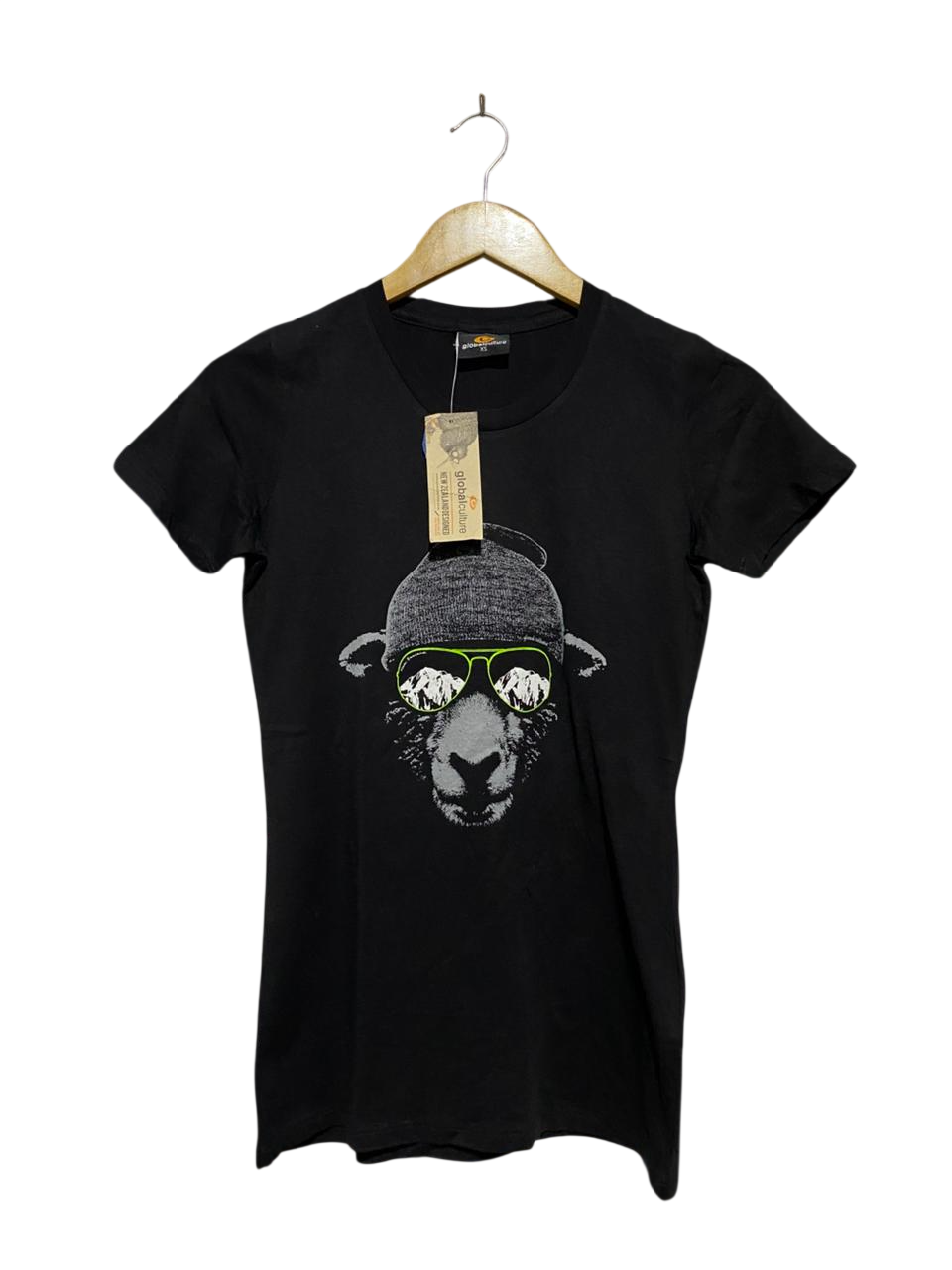 GLOBAL CULTURE |XS| BUST 16| B31| BLACK SHEEP GRAPHIC T-SHIRT / CASUAL SUNGLASSES TEE